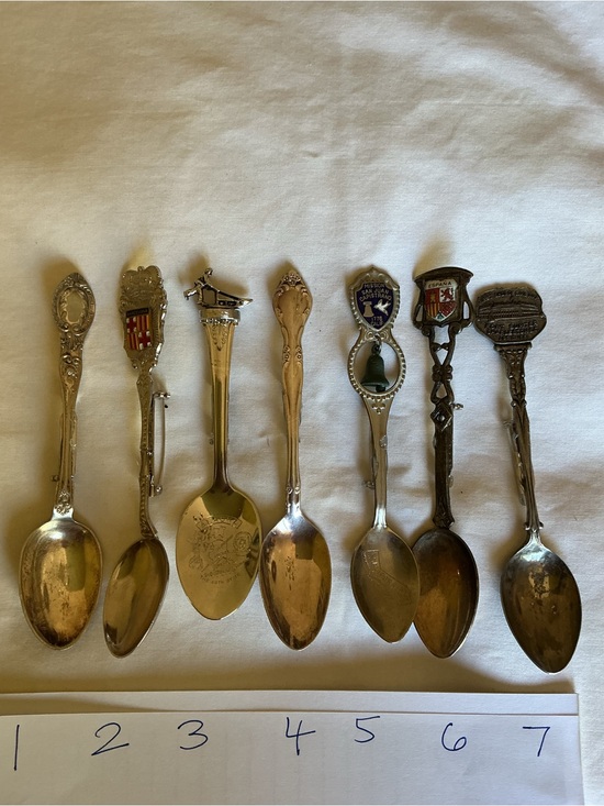 Jewelry - Decorative Silver-Tone Collectible Souvenir Spoon Brooches